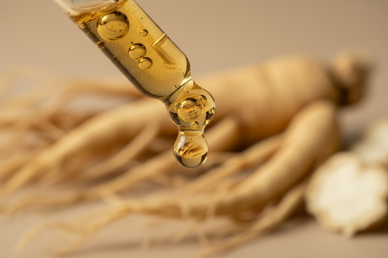 Ginseng Root Extract (Panax ginseng) close up